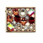 Decoration With Colored Stones And Strass 6X4 cm. (0639) Color 01